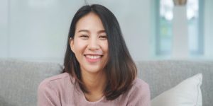 woman smiling