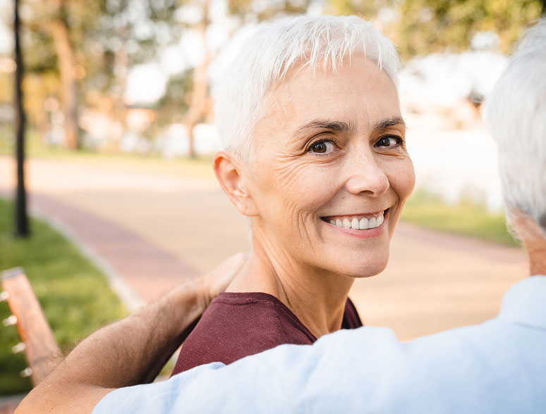 older woman smiling